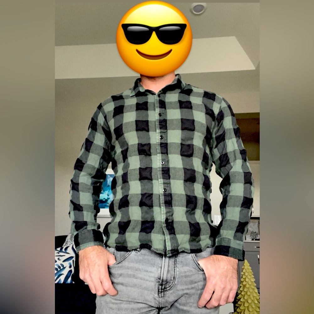 Longsleeve Green/black Flannel from Mexico: Hummo (Grande) Wears like US medium